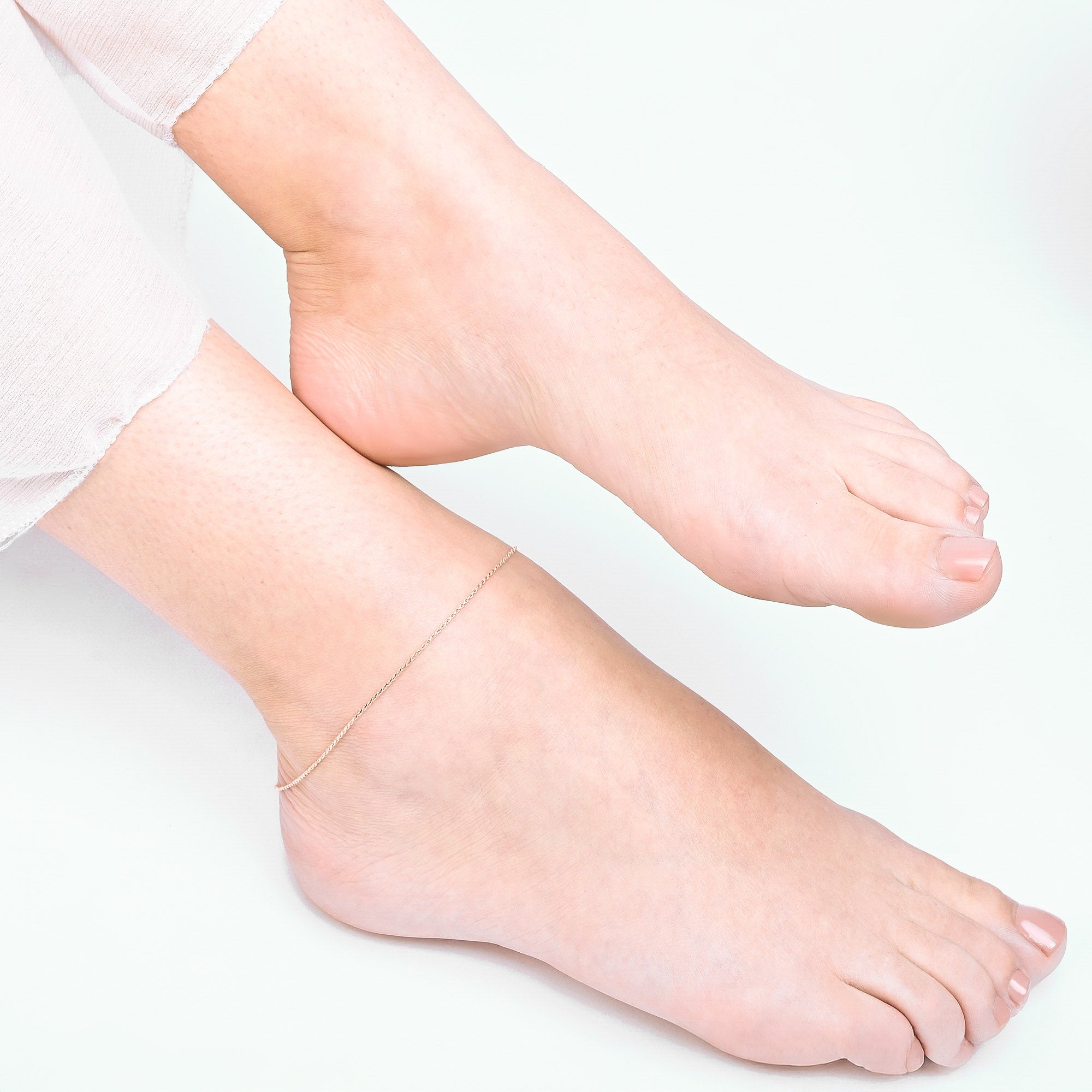 Twist Weave Silver Anklet