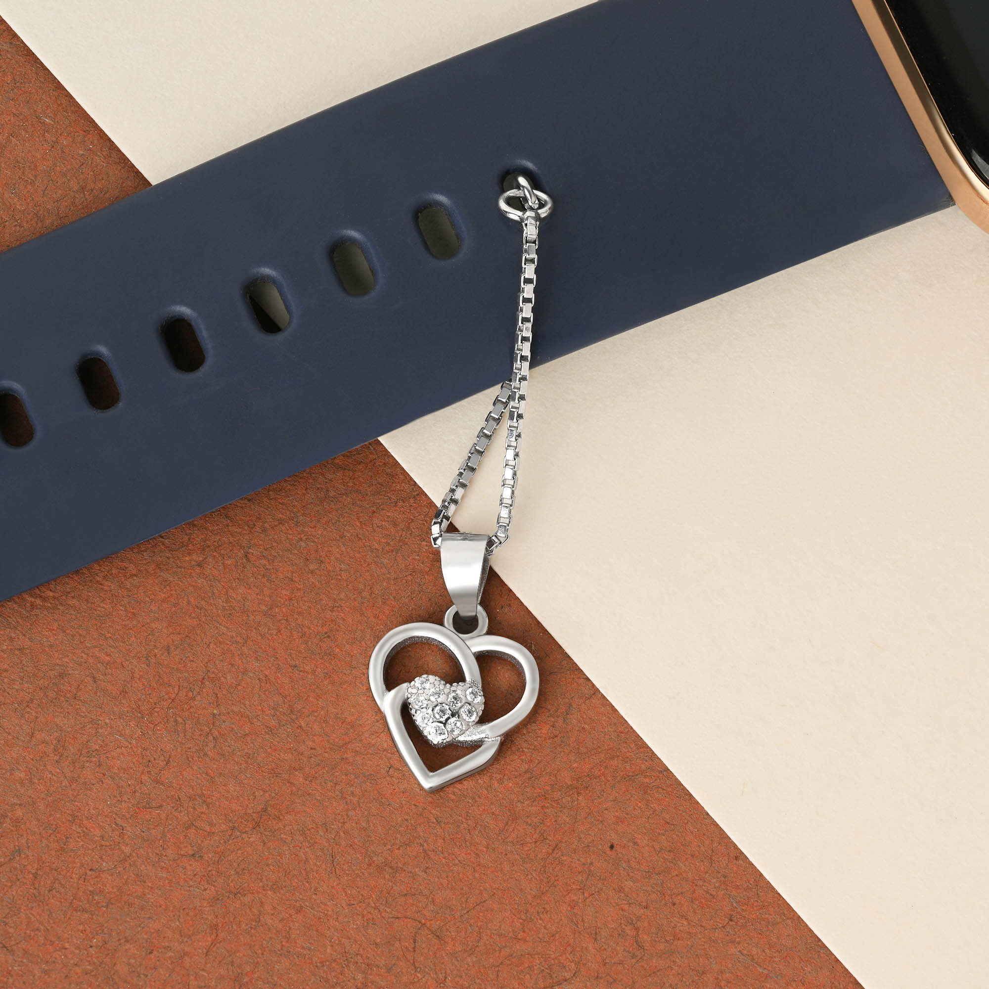Interlocked Heart Charm