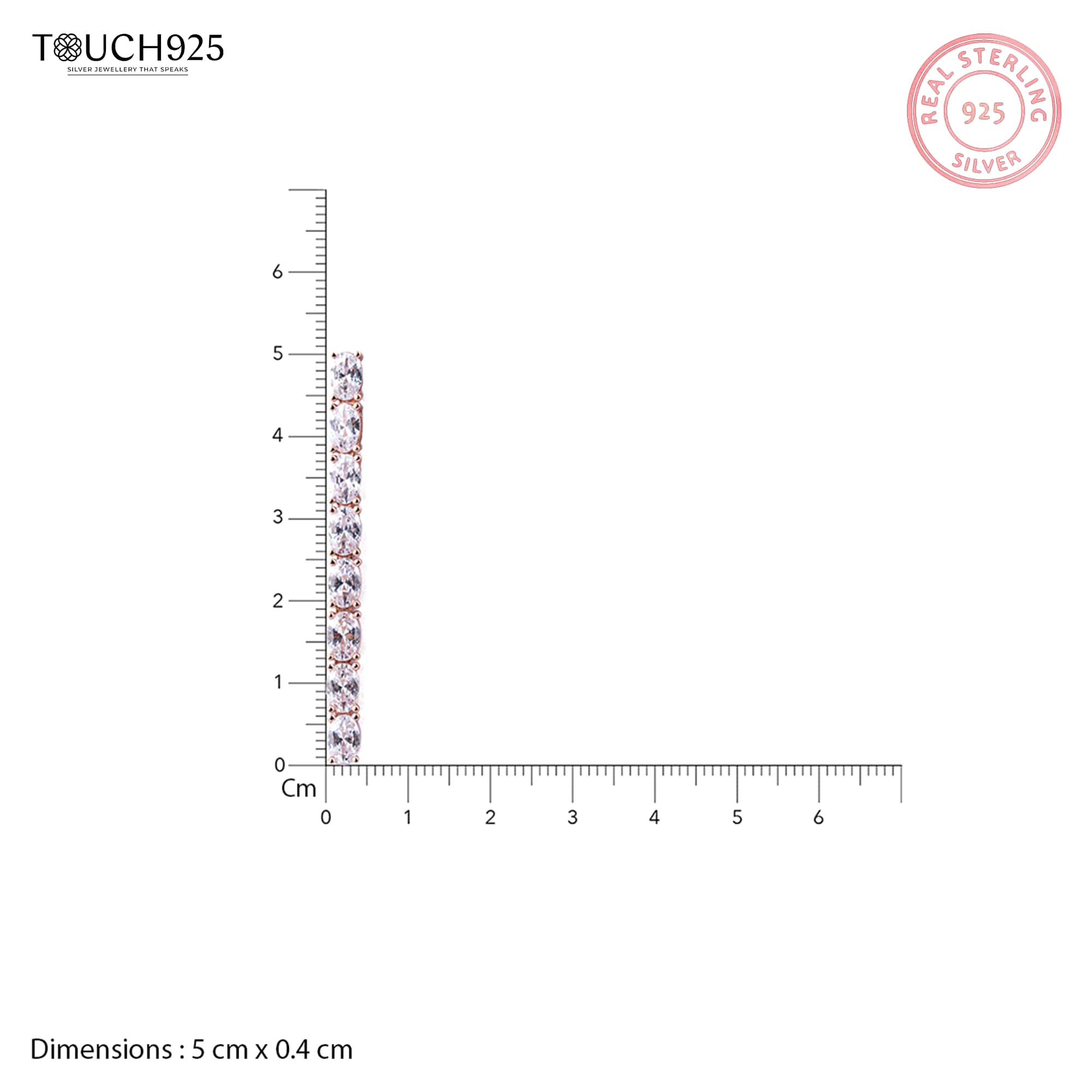 Rosegold Sleek CZ Dangler