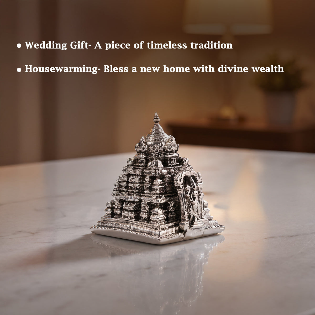 999 Silver Balaji Temple Miniature