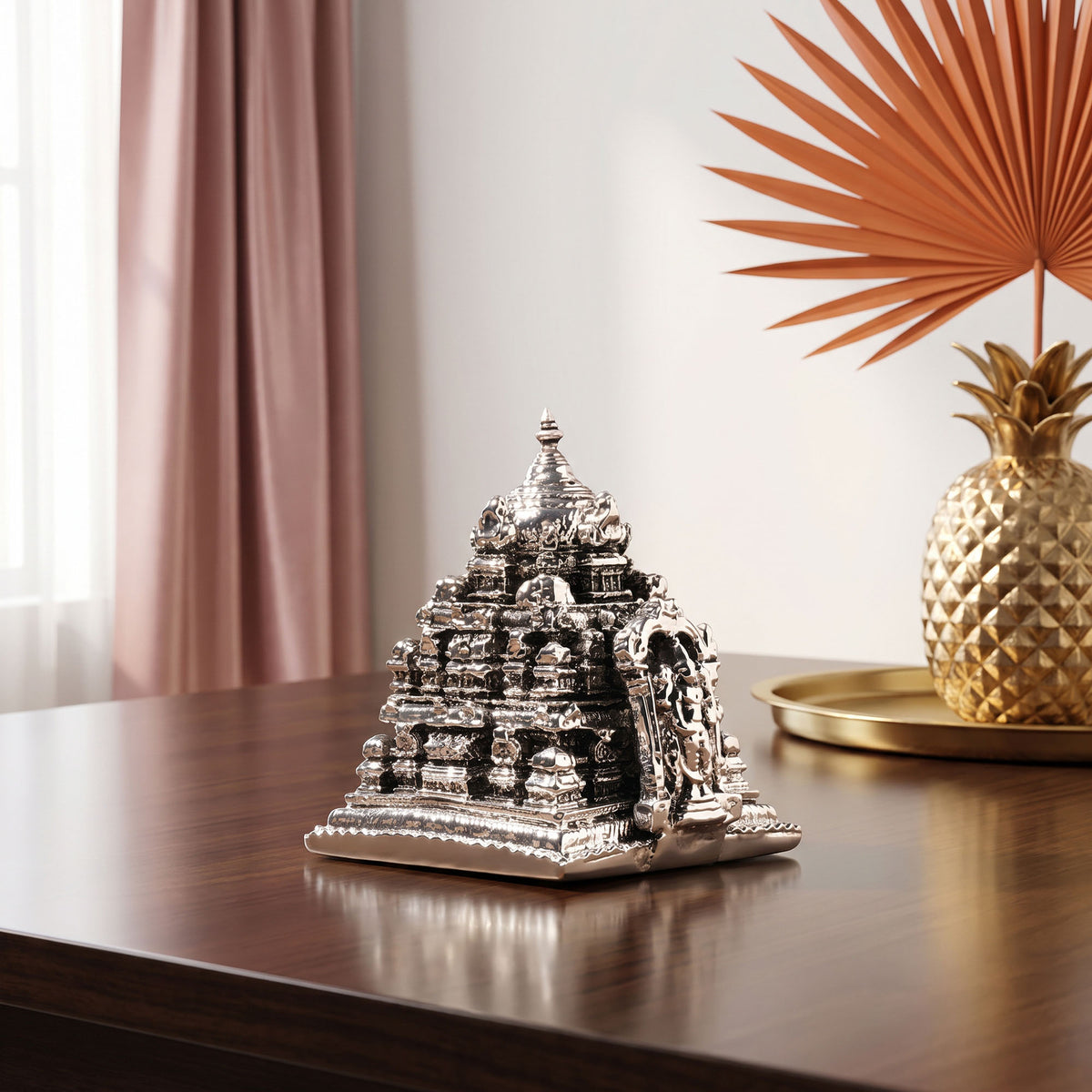 999 Silver Balaji Temple Miniature