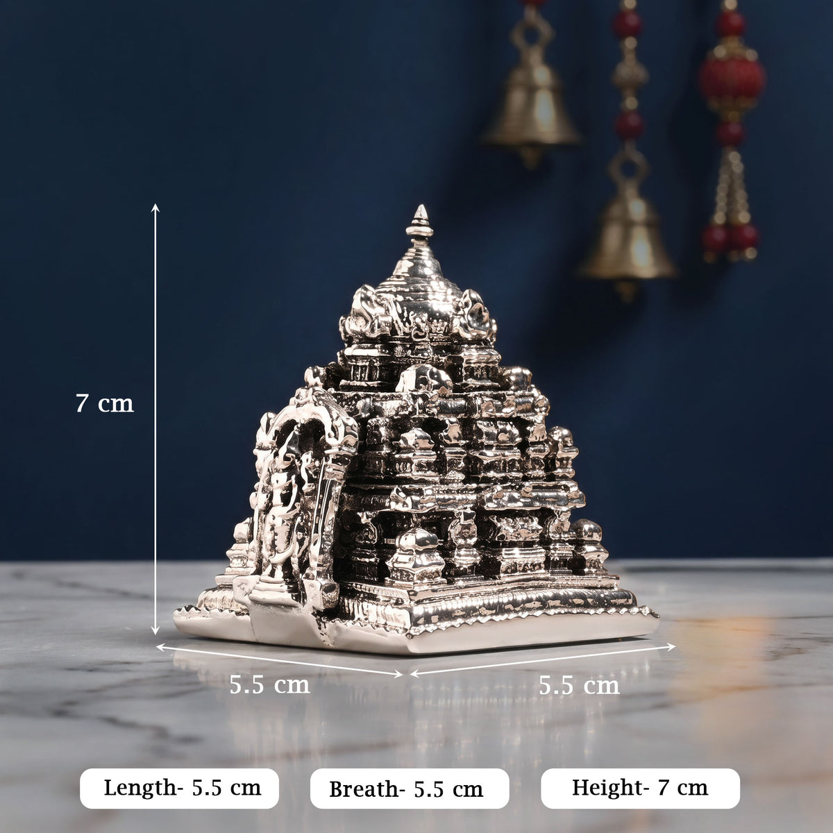 999 Silver Balaji Temple Miniature