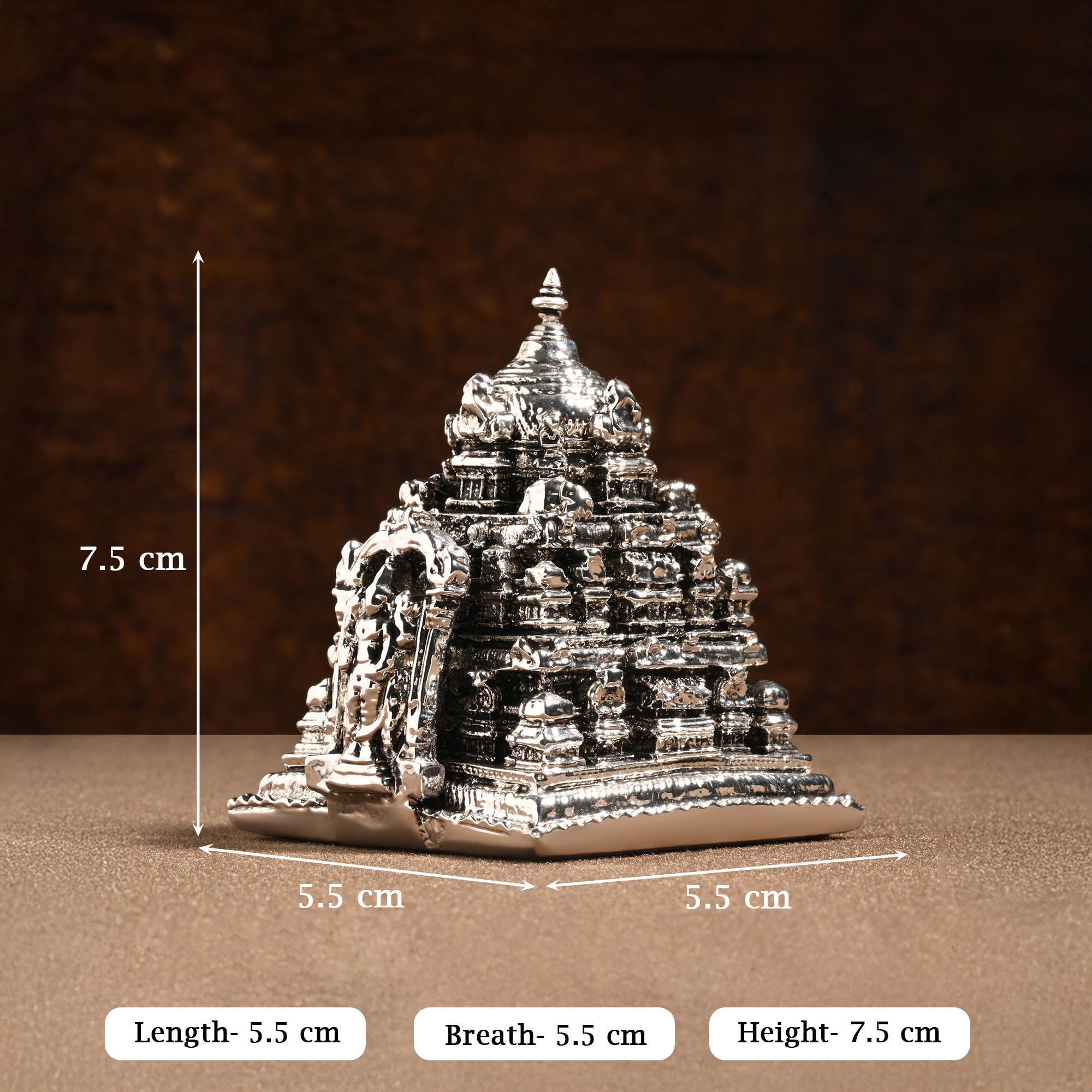 999 Silver Balaji Temple Miniature