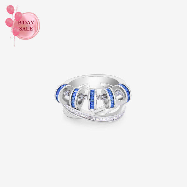 Cerulean Elegance Silver Ring - Touch925