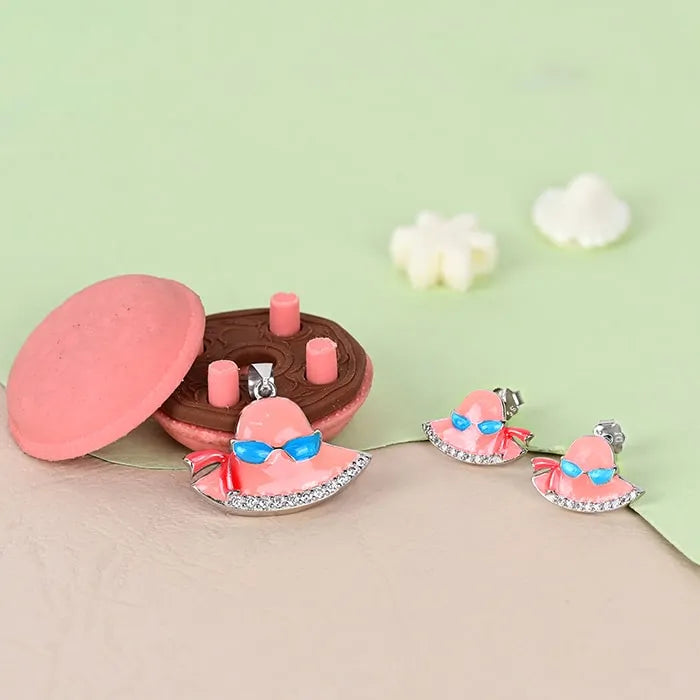 Pink Hat Pendant Set - Touch925