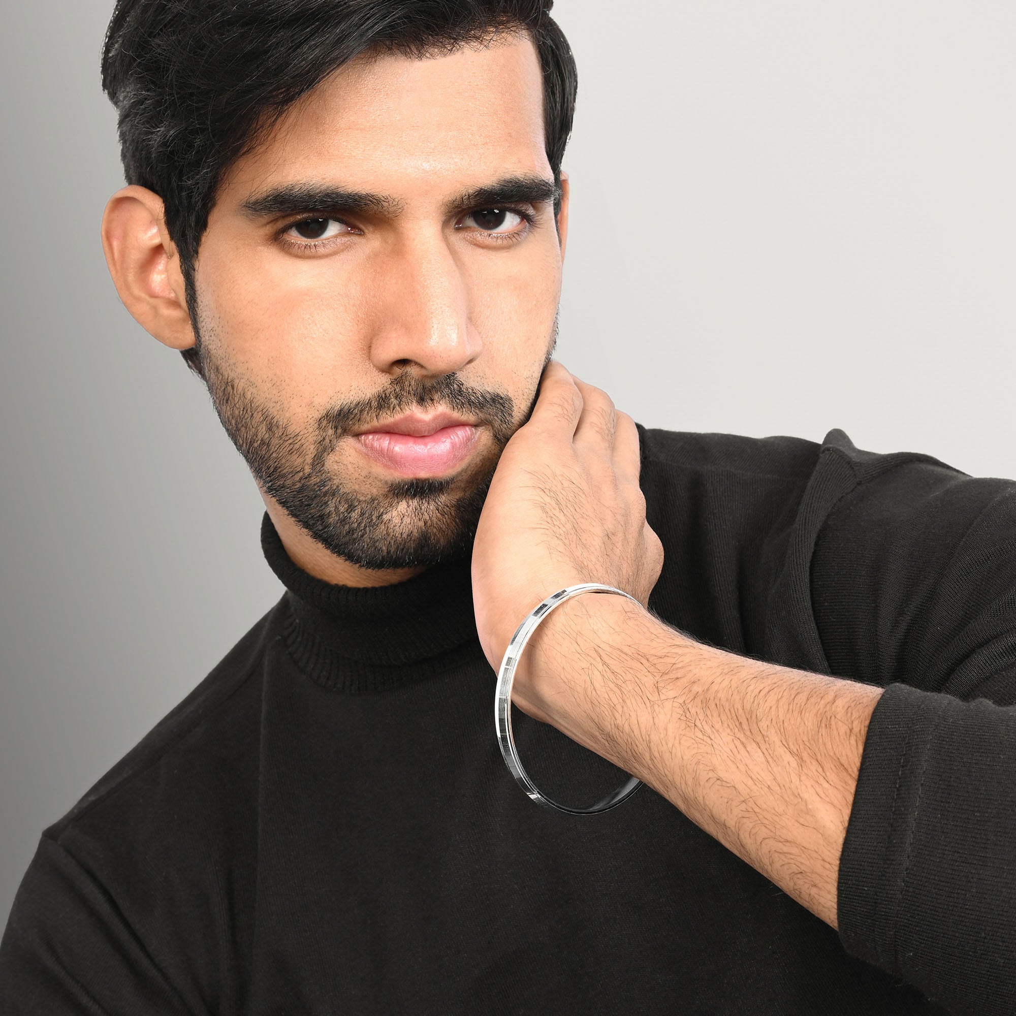 Prism Cut Silver Kada