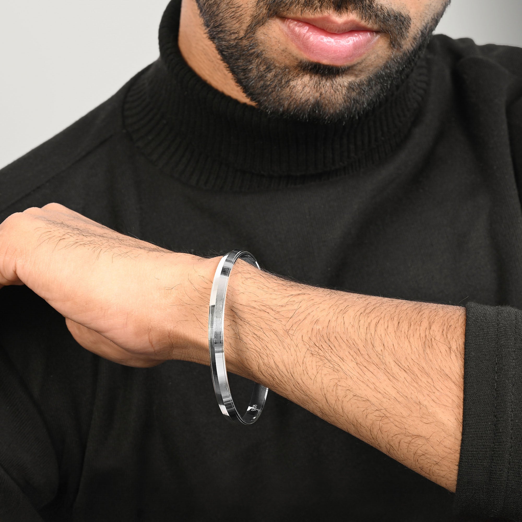 Prism Cut Silver Kada