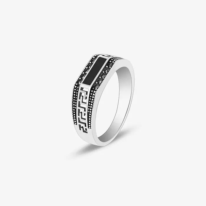 Bohemian Black Stone Men's Ring