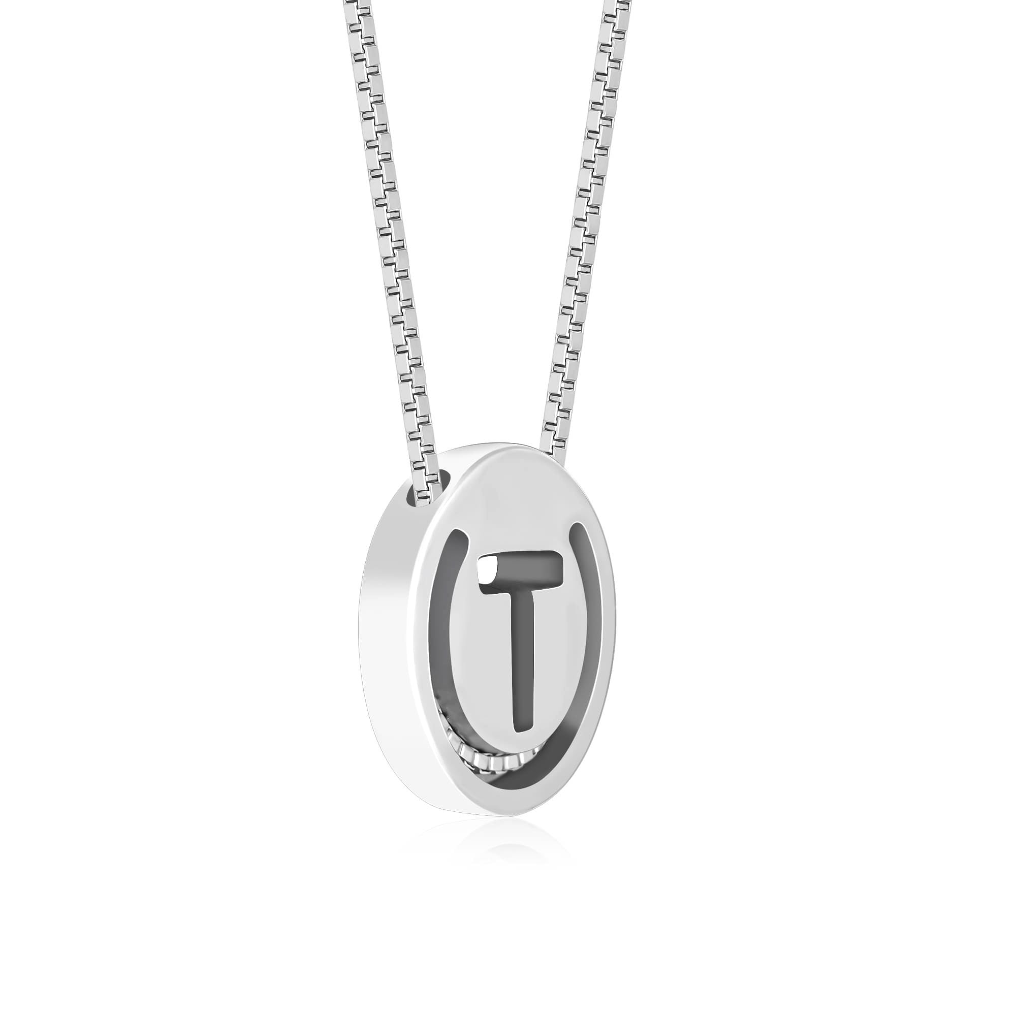 Circular Initial 'T' Necklace