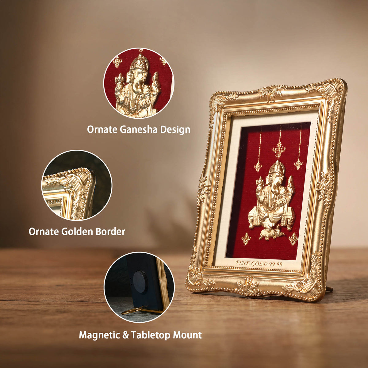 24K Gold Foil Ganesha Frame