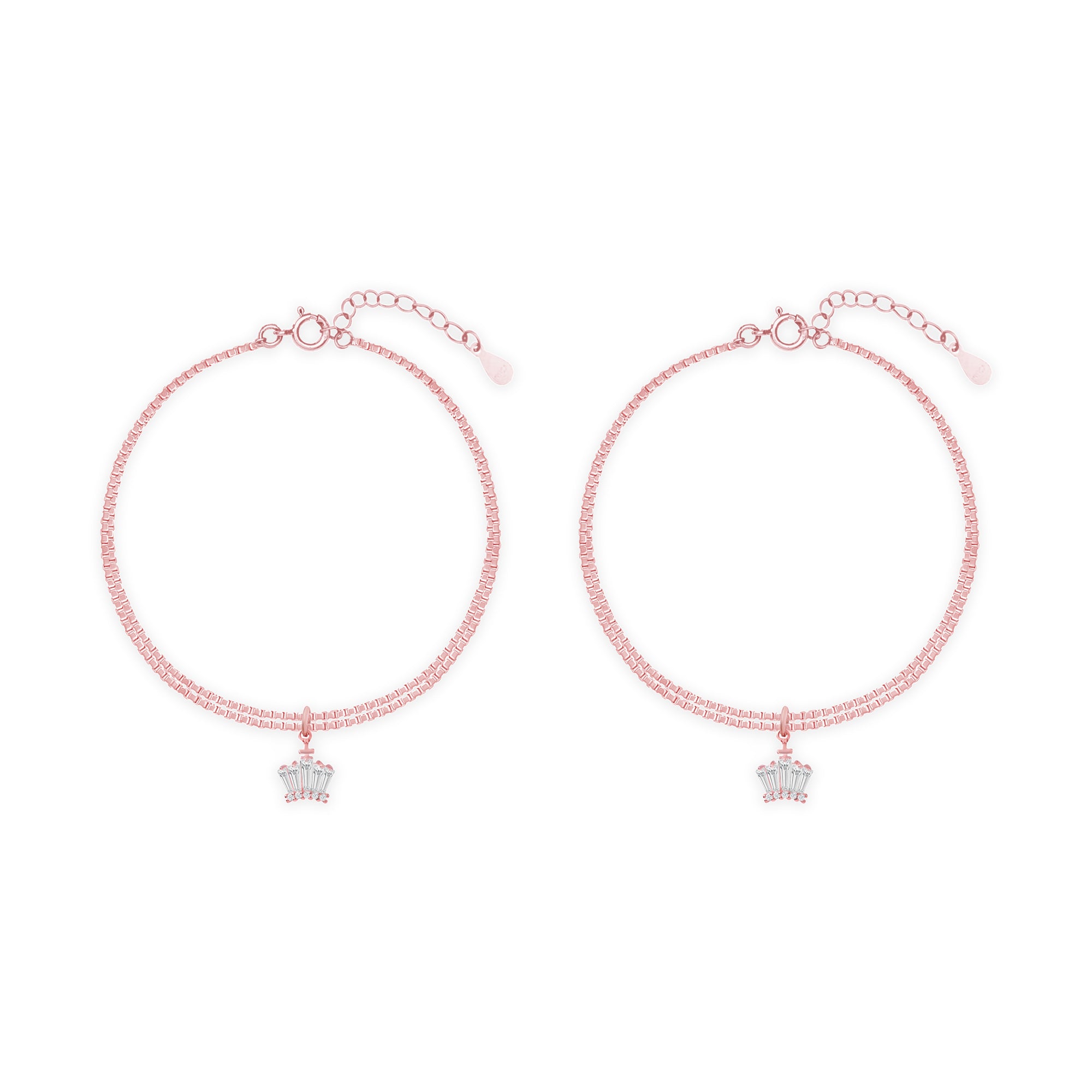 Crystal Flare Silver Anklet