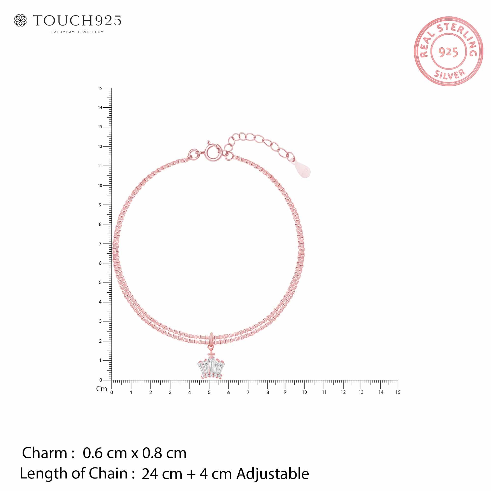 Crystal Flare Silver Anklet