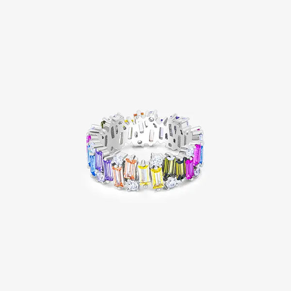 Vibrant Mosaic Silver Ring