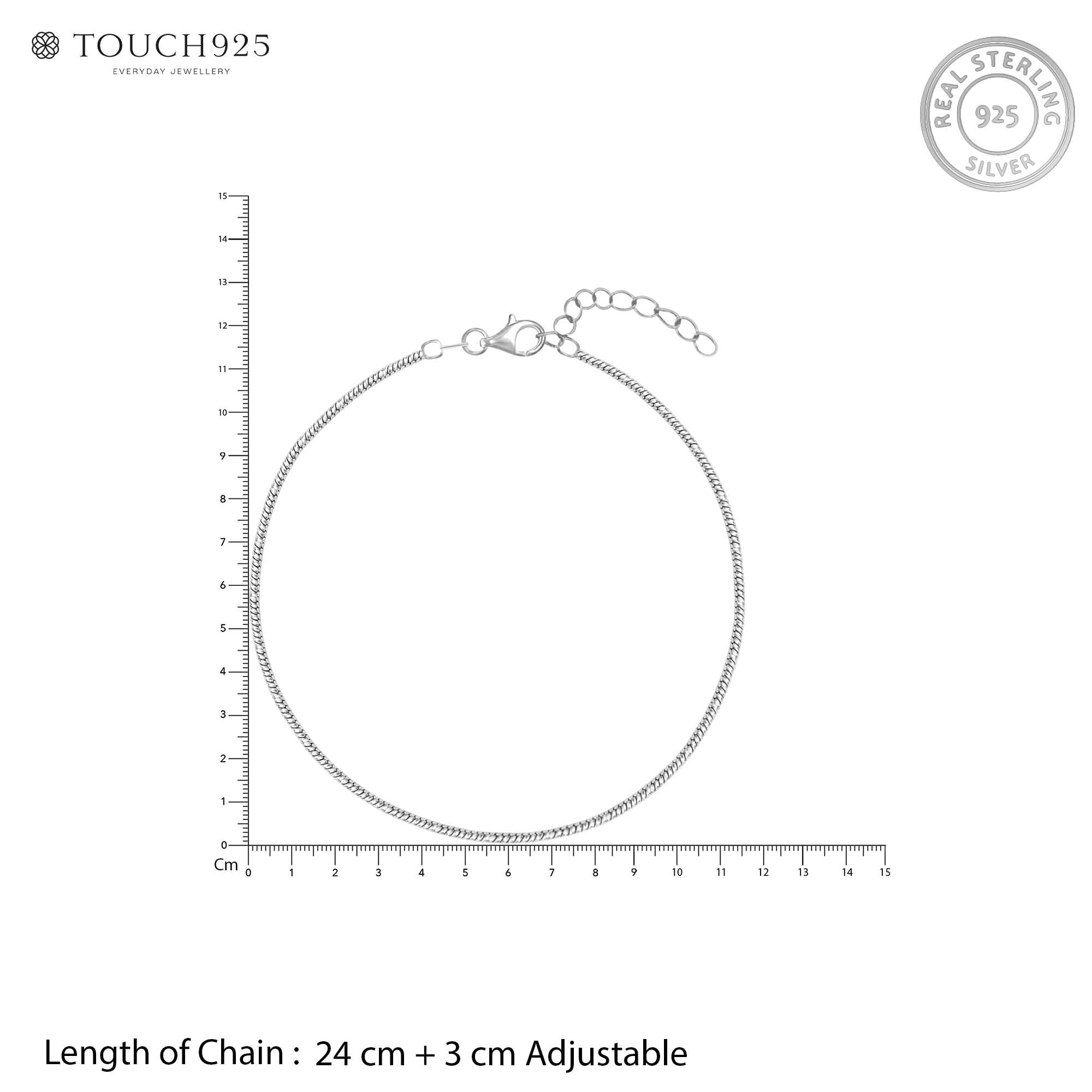 Classic Twist Silver Anklet