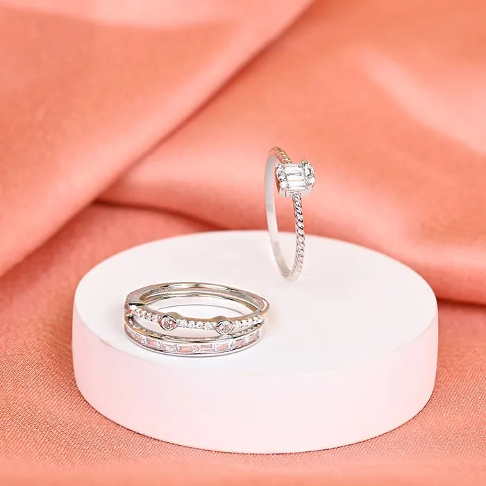 Silver Symphony Stack Rings - Touch925