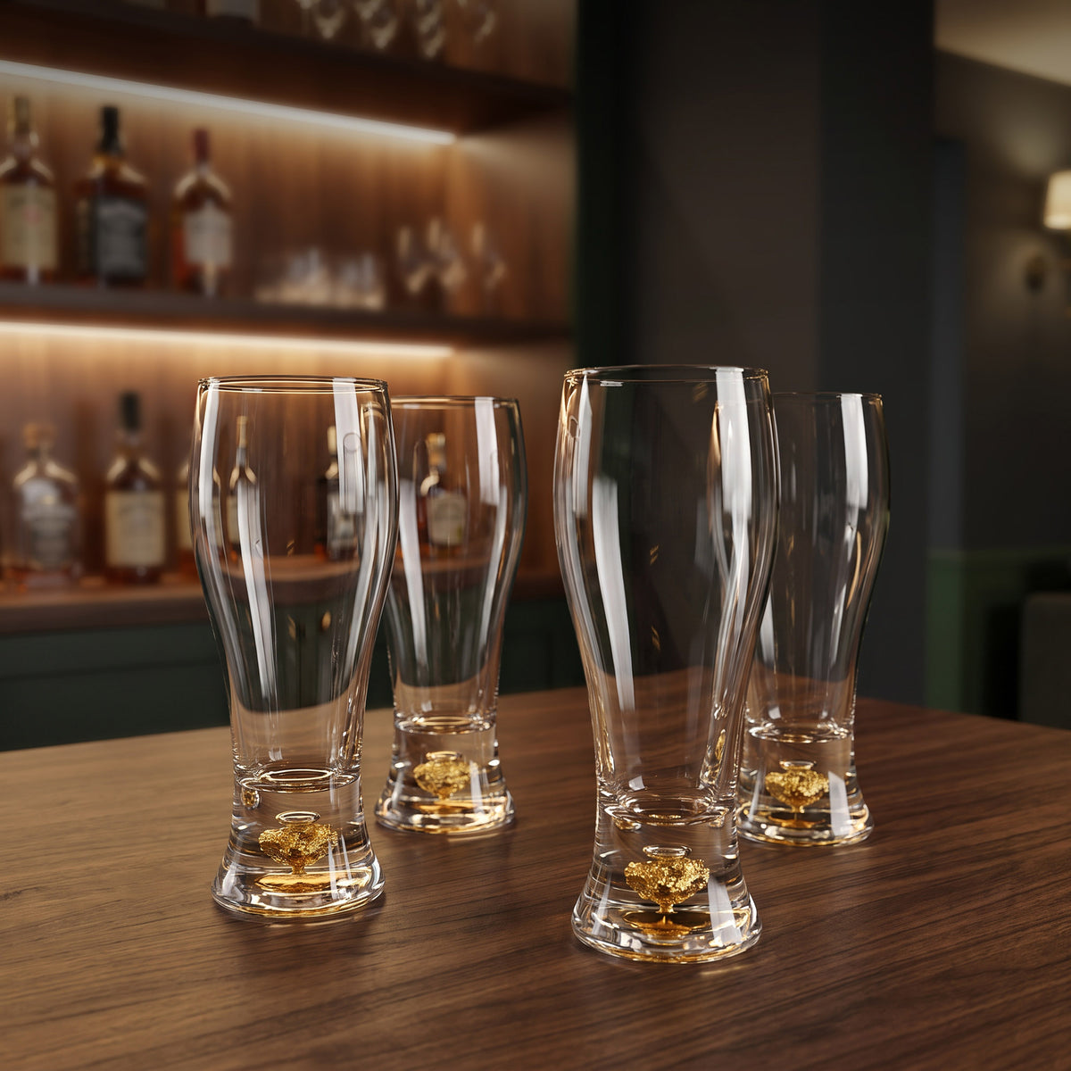 Gold Foiled Tall Glass Set