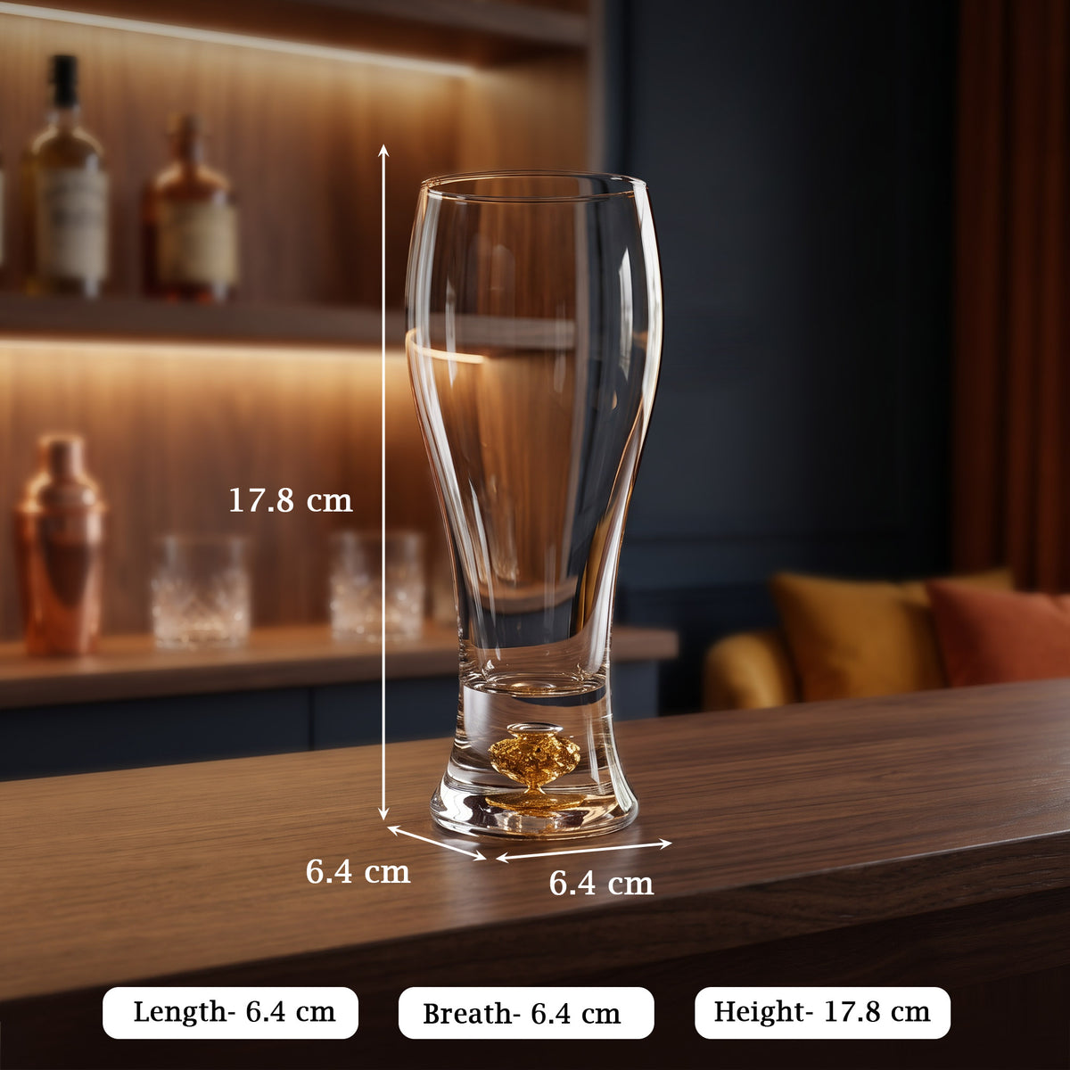 Gold Foiled Tall Glass Set