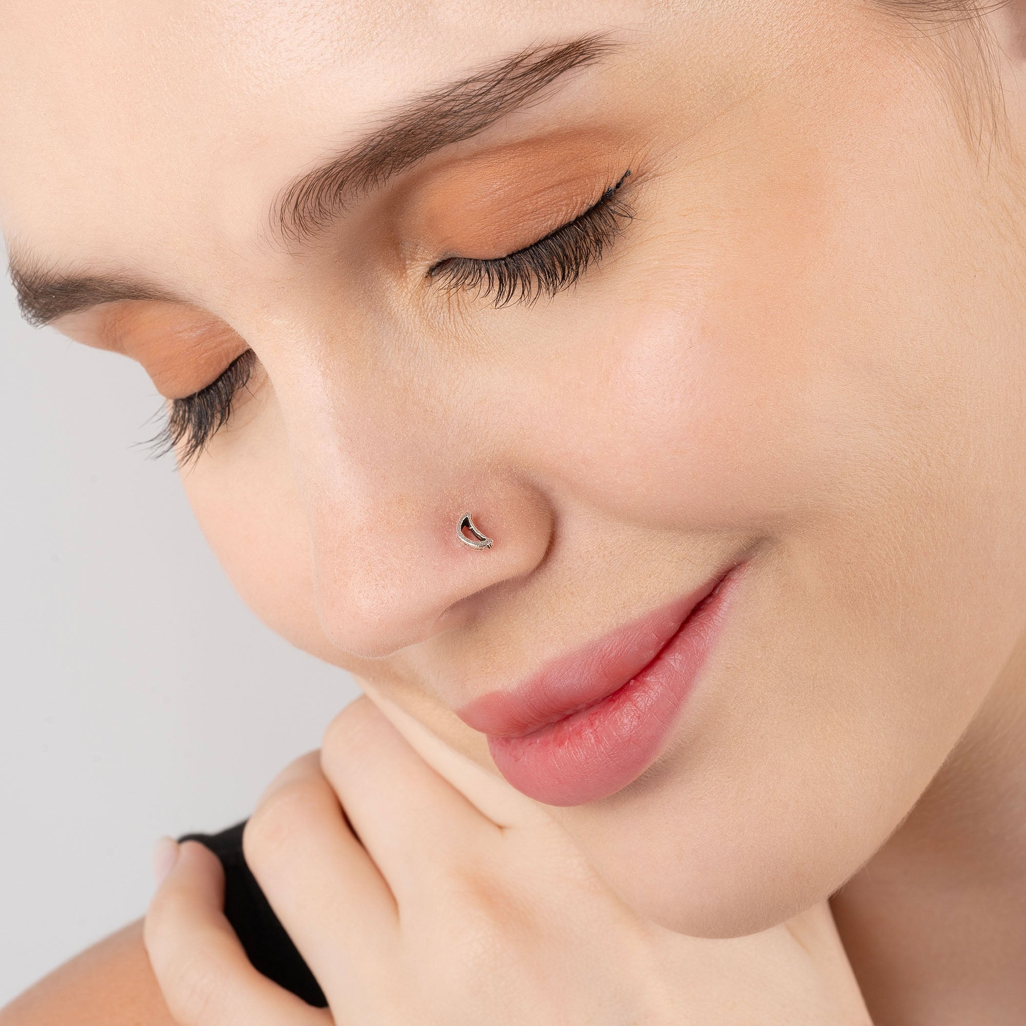 Crescent Charm Nose Pin