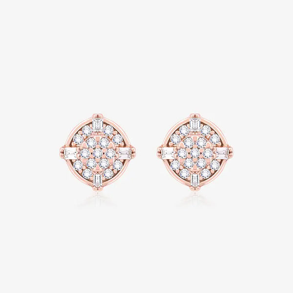 Radiant Rose Gold Studs