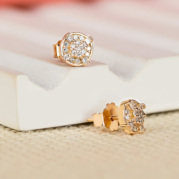 Radiant Rose Gold Studs