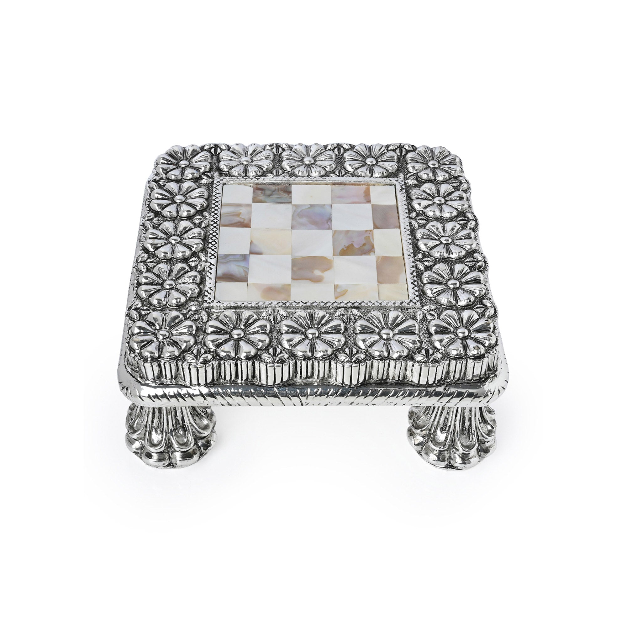 999 Silver Plated Pooja Chowki