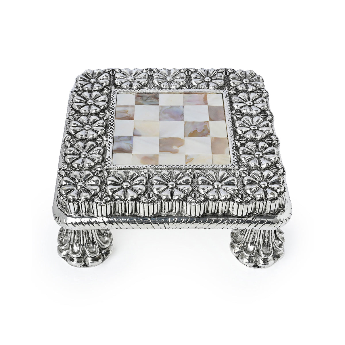 999 Silver Plated Pooja Chowki
