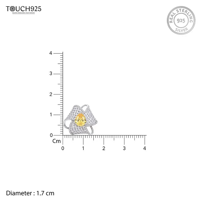 Sunburst Radiance Silver Ring - Touch925