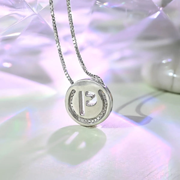 Circular Initial 'P' Necklace