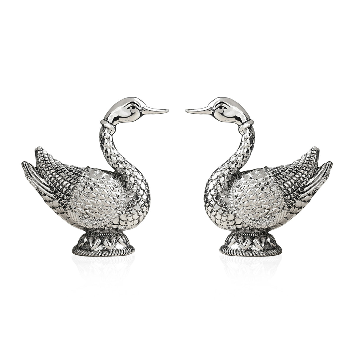 999 Silver Duck Pair Showpiece