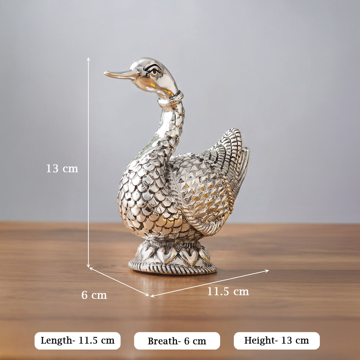 999 Silver Duck Pair Showpiece