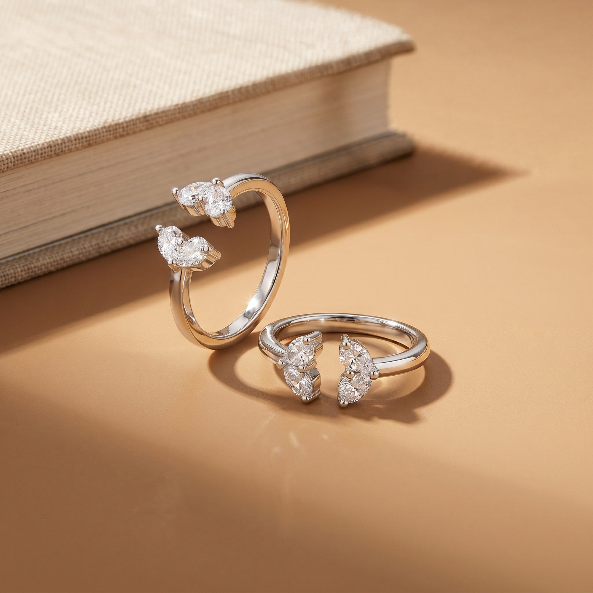 Dual Pear Zircon Open Toe Ring