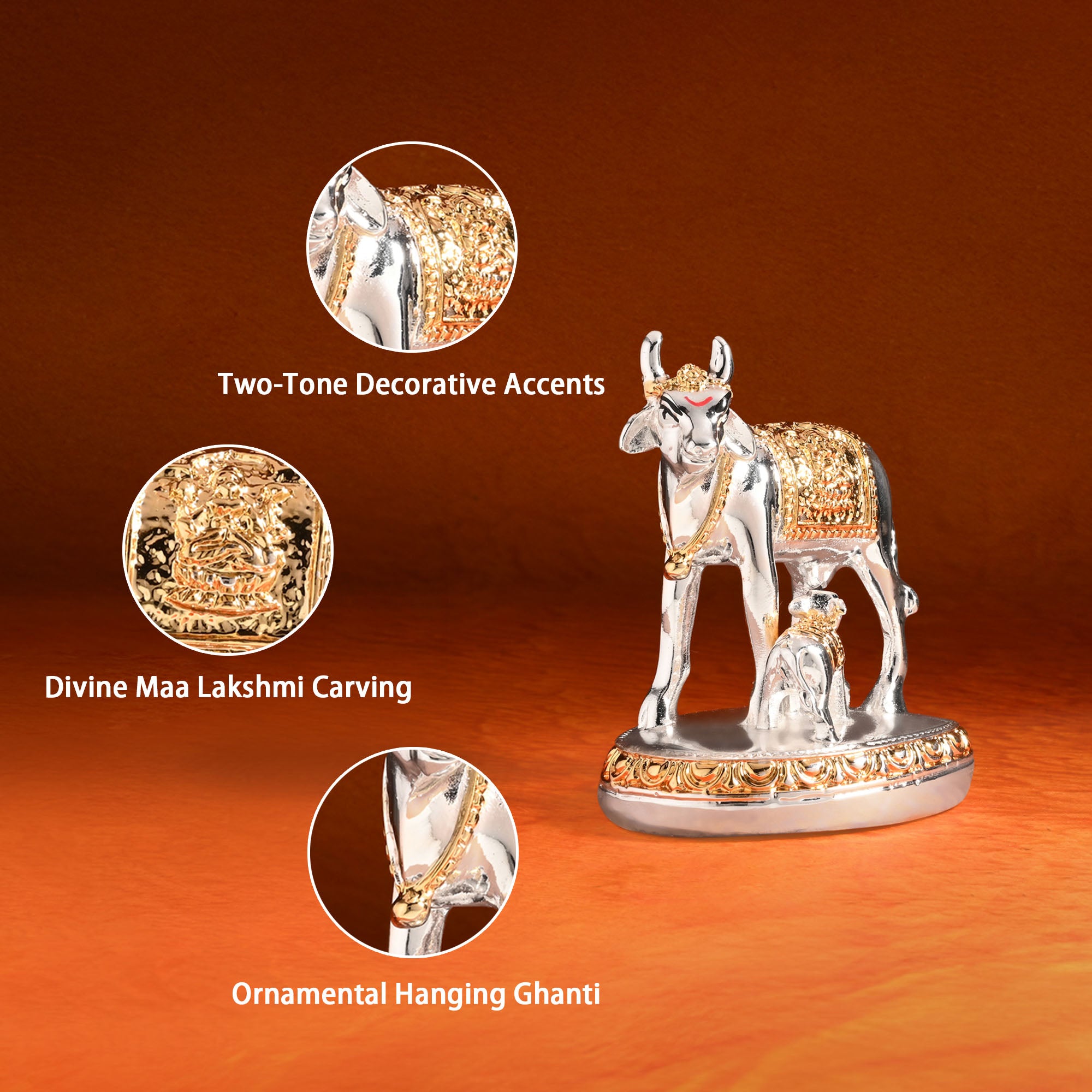 999 Silver Kamdhenu Idol