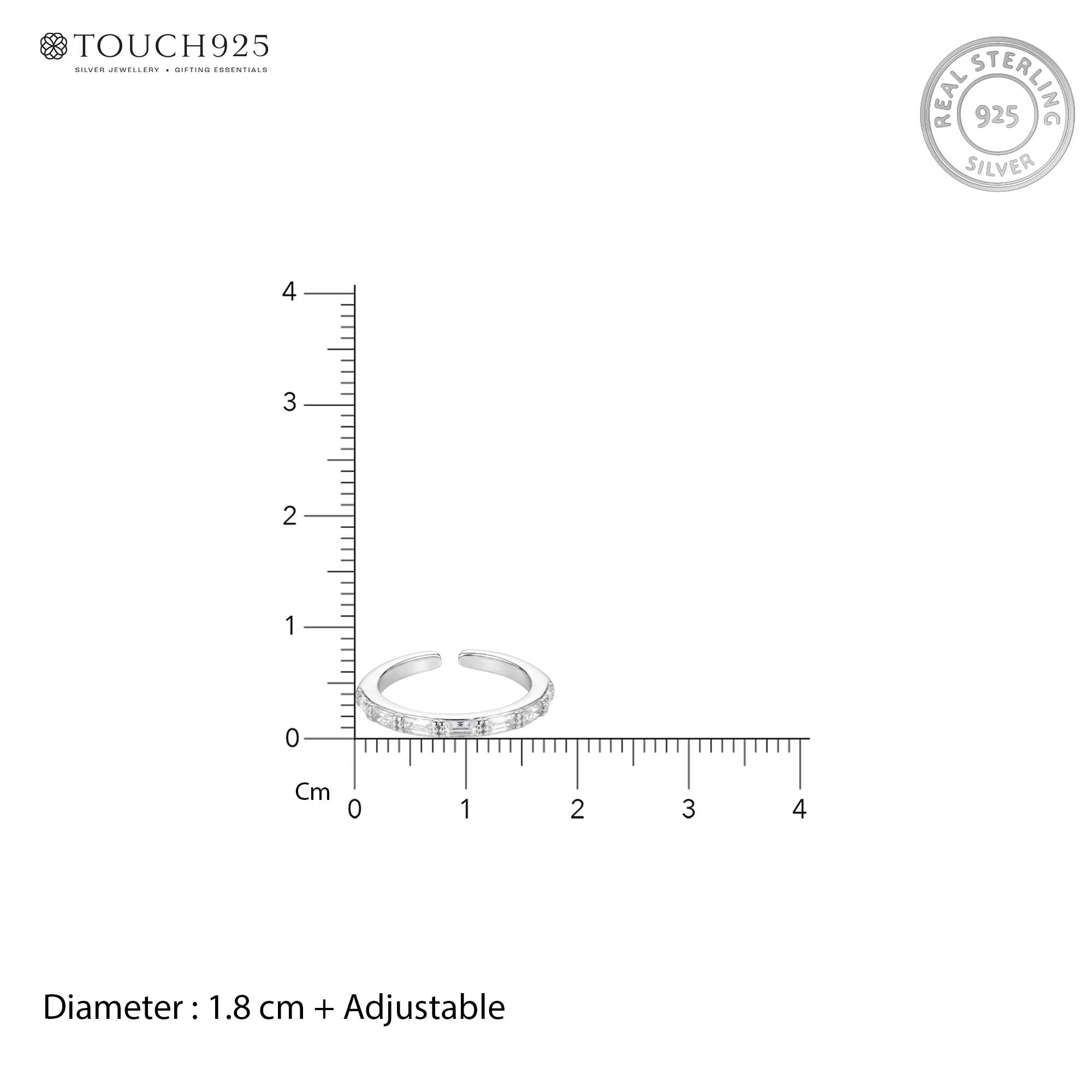 Classic Baguette Zircon Toe Ring