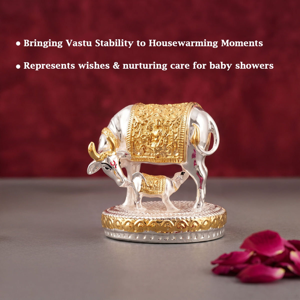 999 Silver Plated Kamdhenu Idol