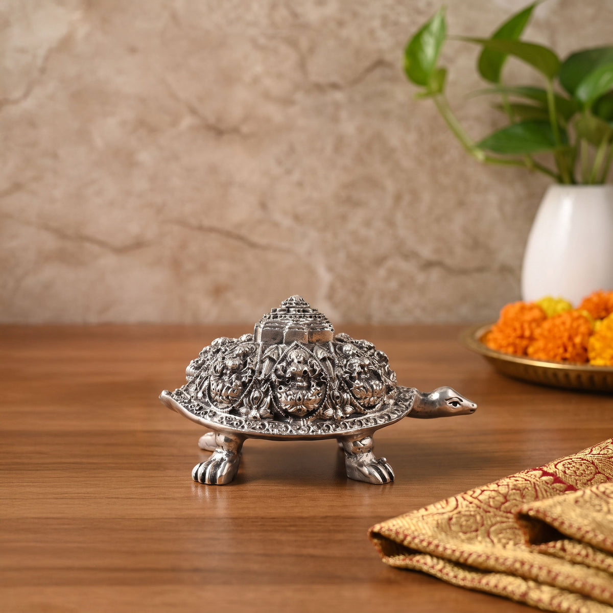 999 Silver Plated Ashtalakshmi Tortoise