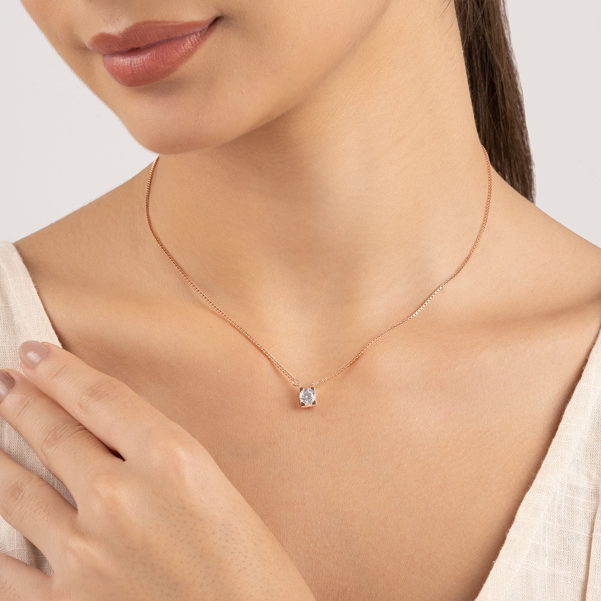 Crystal Solitaire Necklace