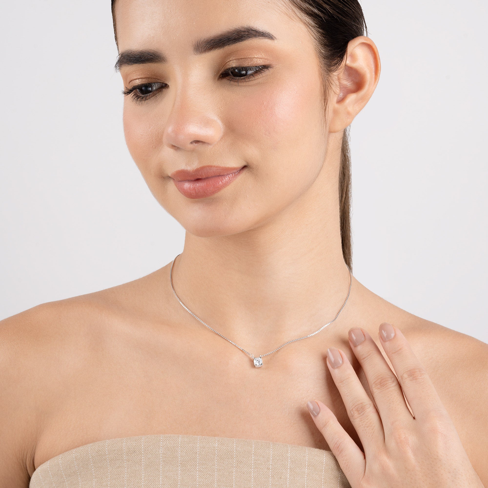 Crystal Solitaire Necklace