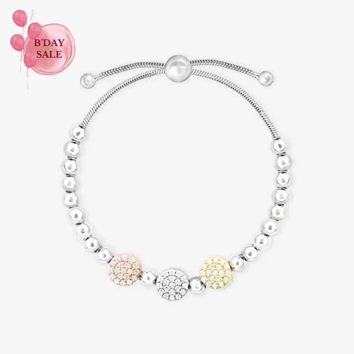 Beaded Multicolour CZ Silver Bracelet - Touch925