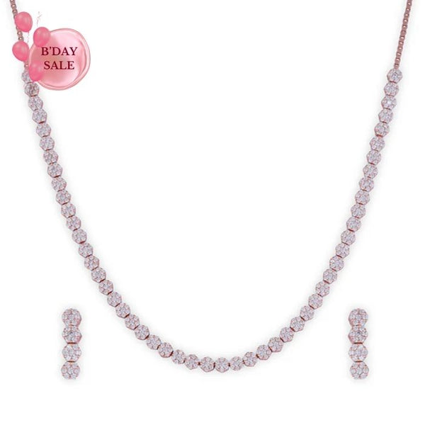 Blossom Radiance Rose Gold Necklace Set - Touch925