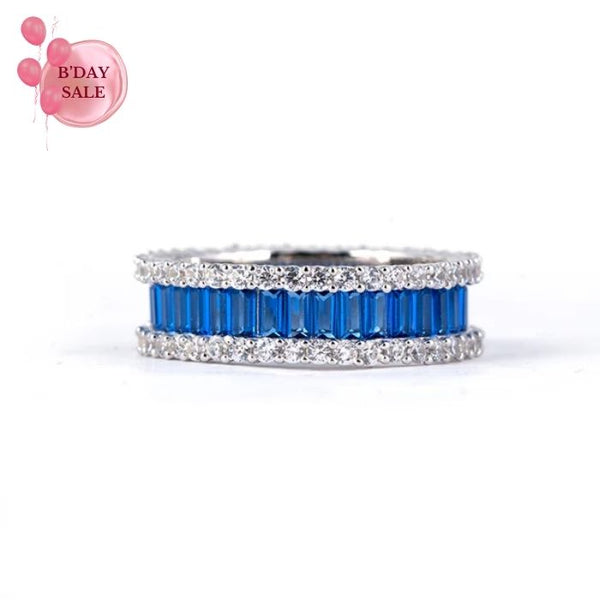 Blue Stone Silver Ring - Touch925