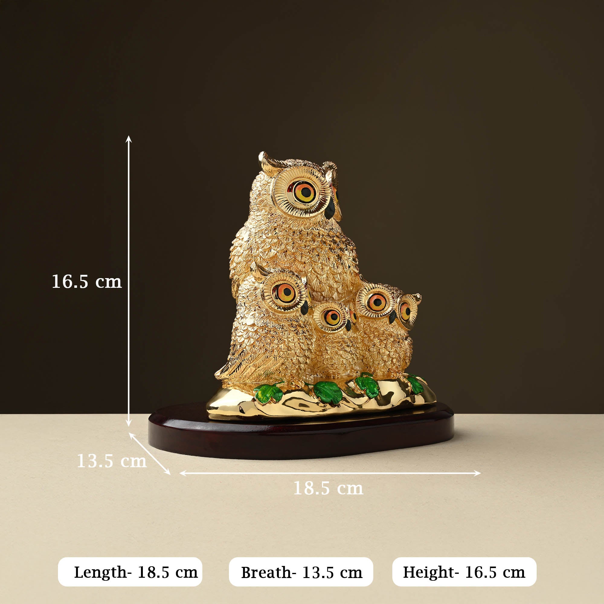 999 Silver Plated Owl Family Figurine