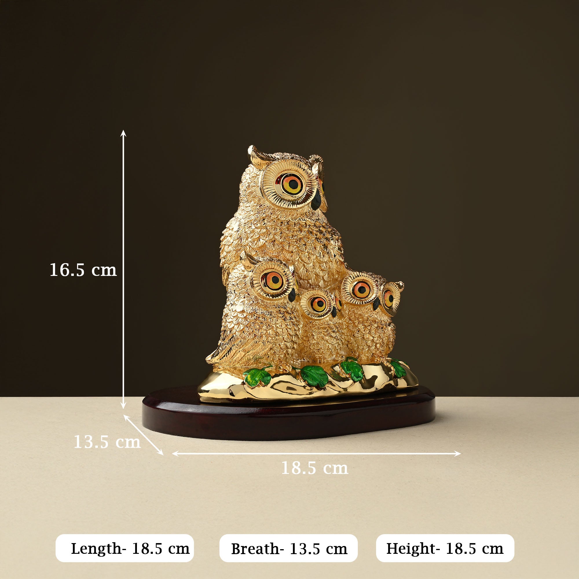 999 Silver Plated Owl Family Figurine