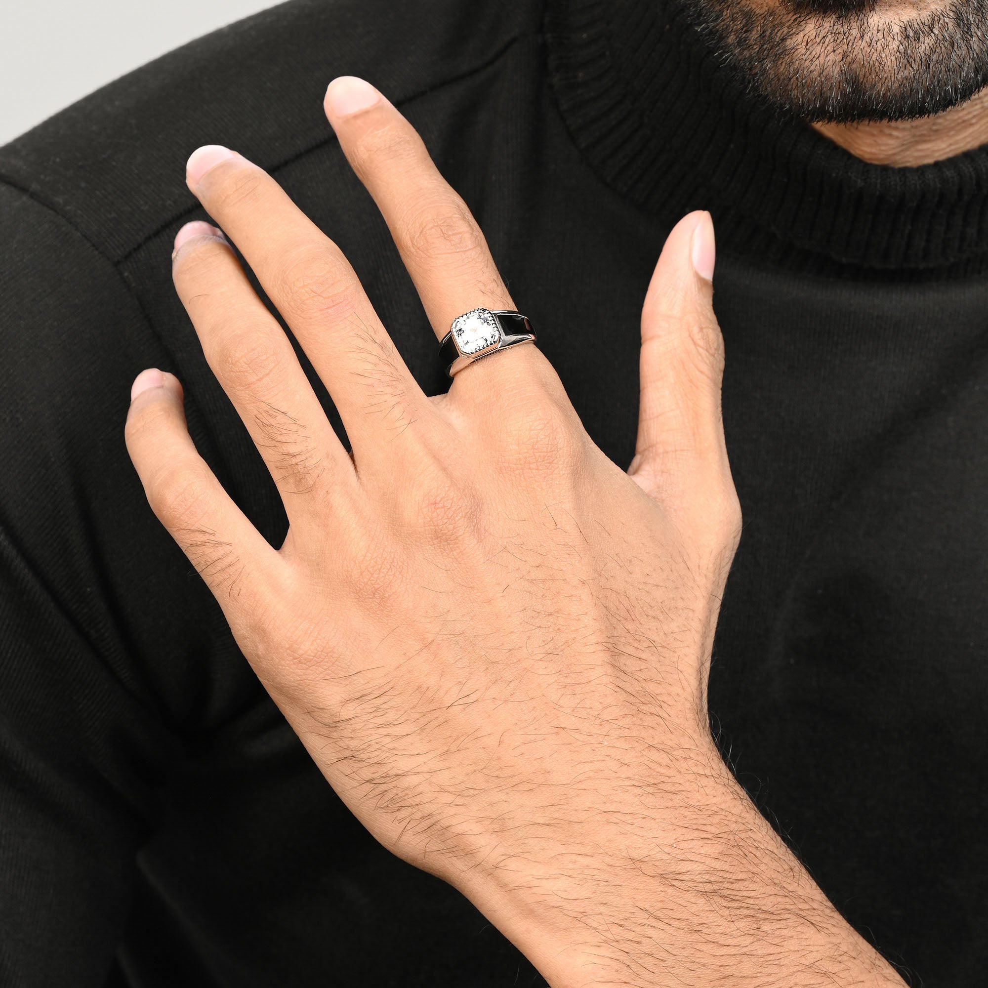 Radiant Edge Silver Ring