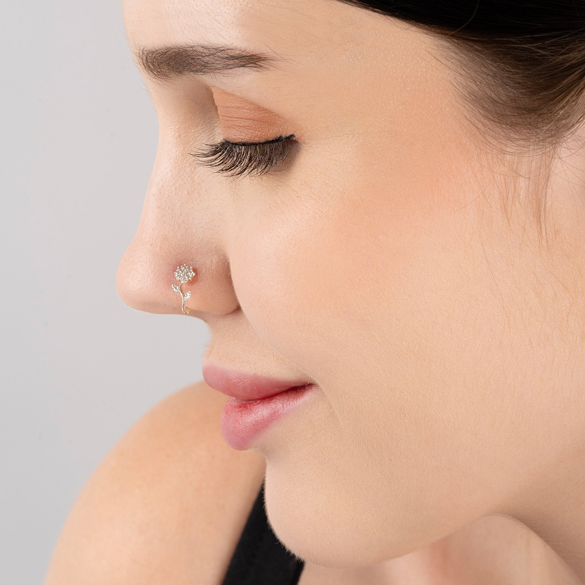 Floral CZ Spark Nose Pin
