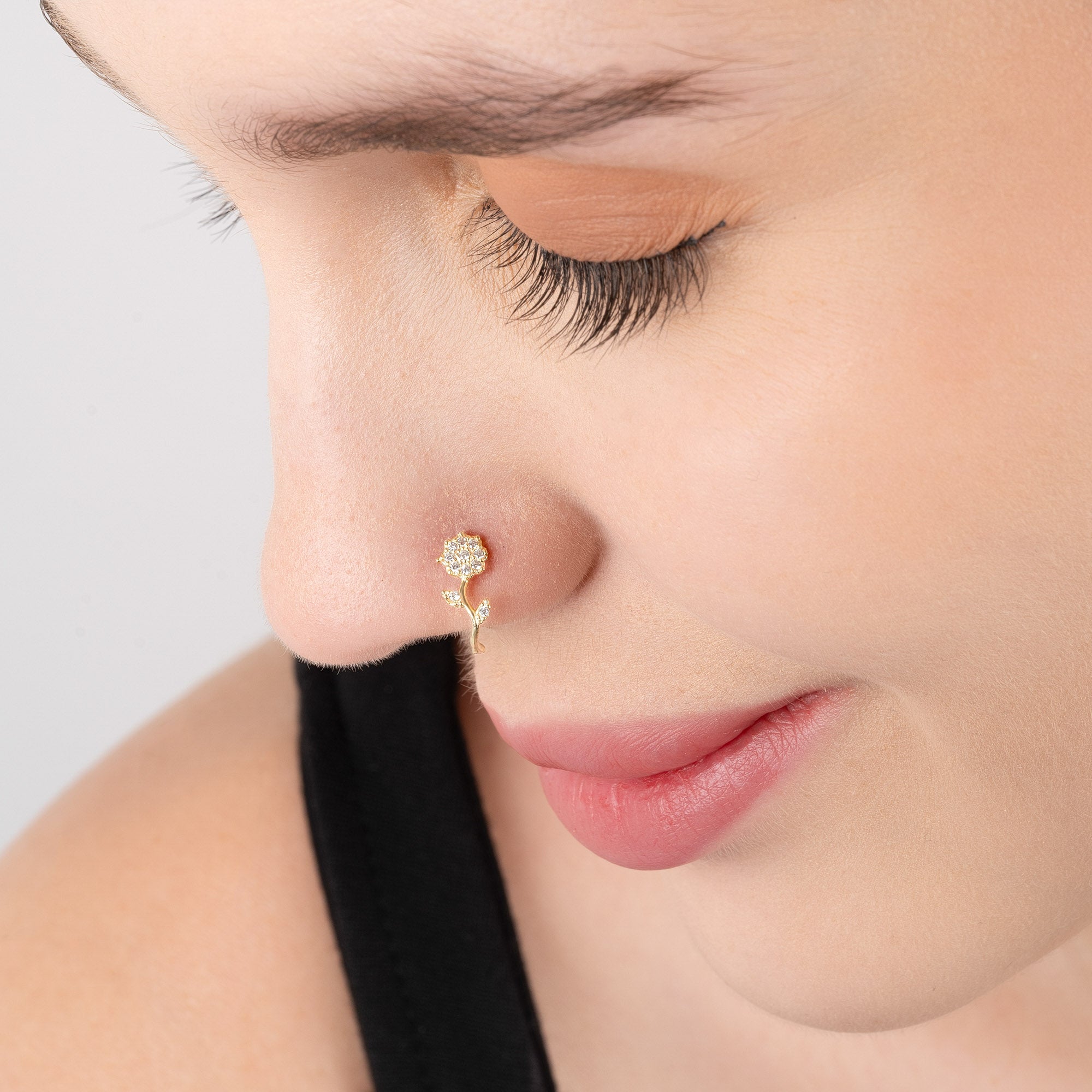 Floral CZ Spark Nose Pin