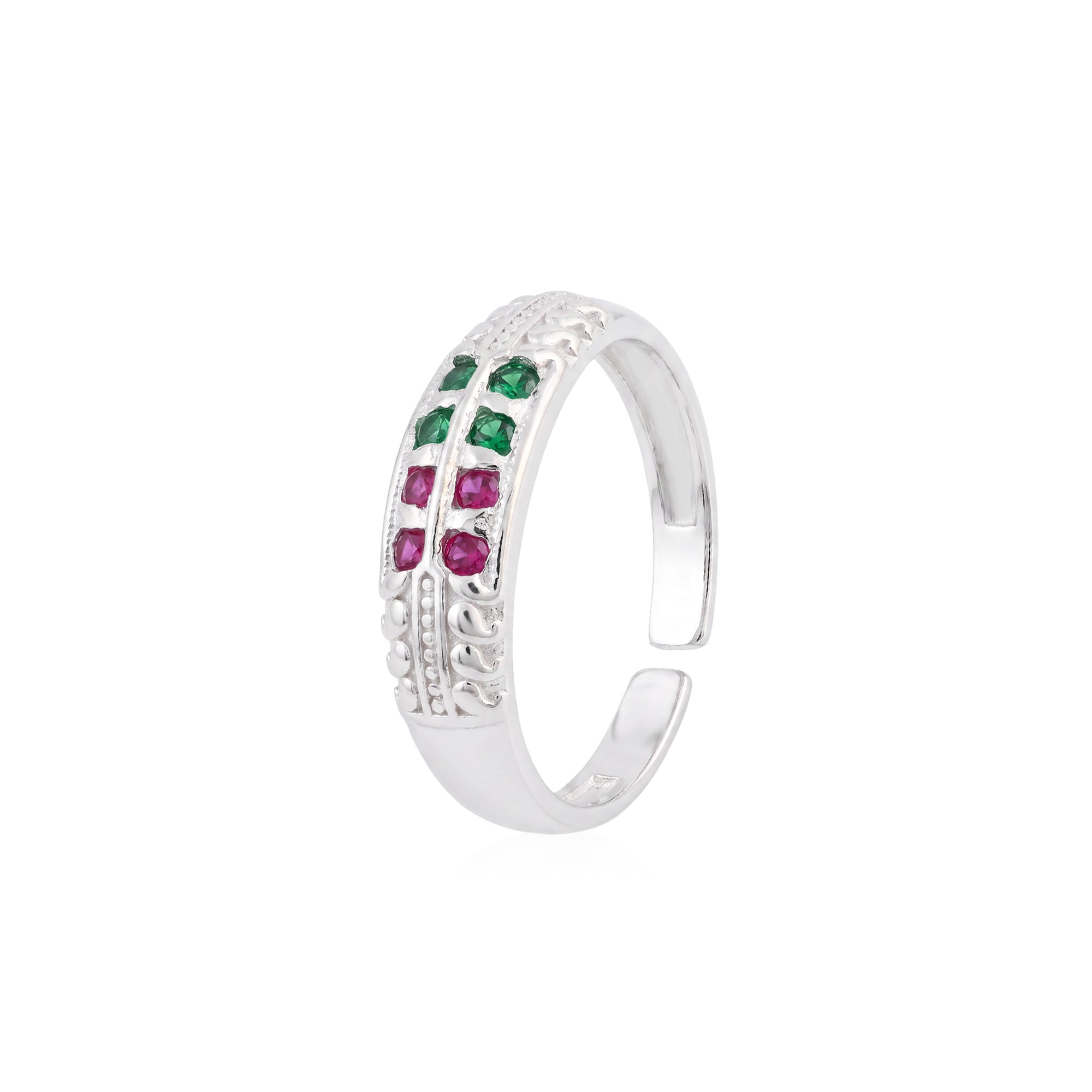 Dual-Tone Gemstone Toe Ring