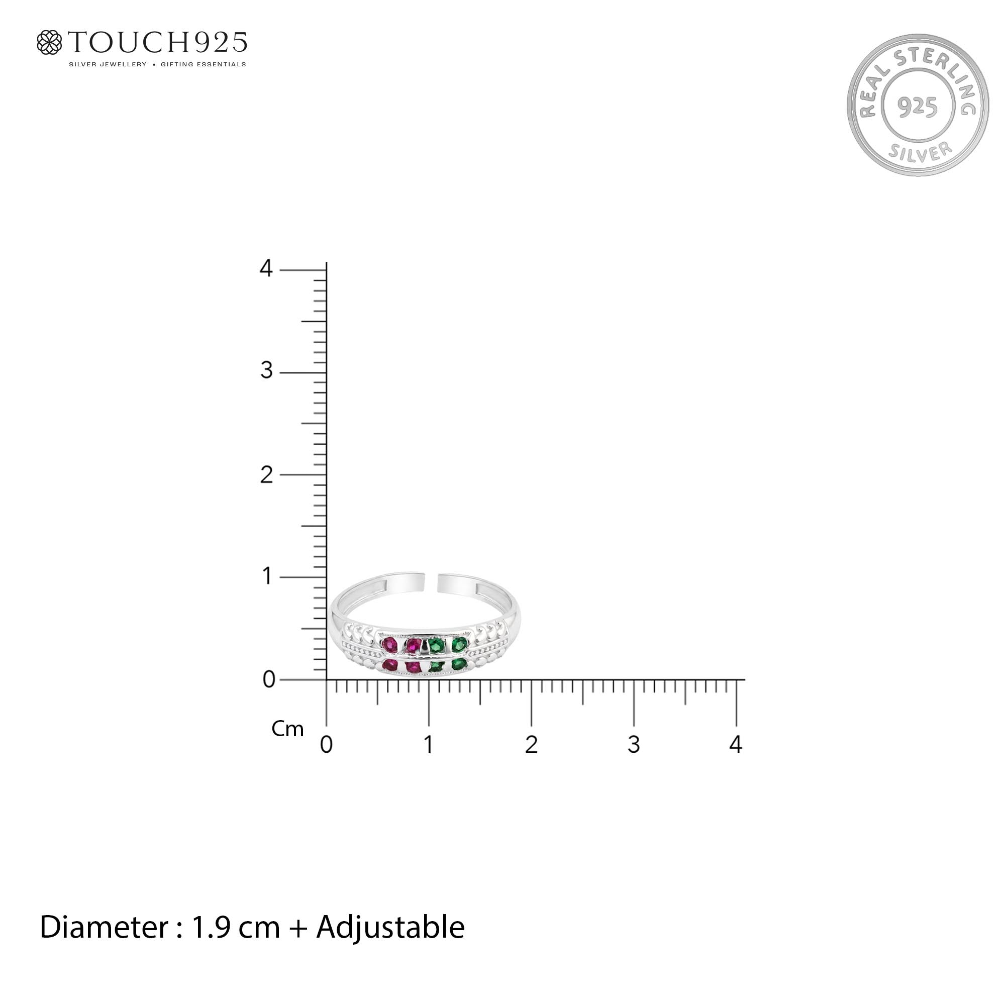 Dual-Tone Gemstone Toe Ring