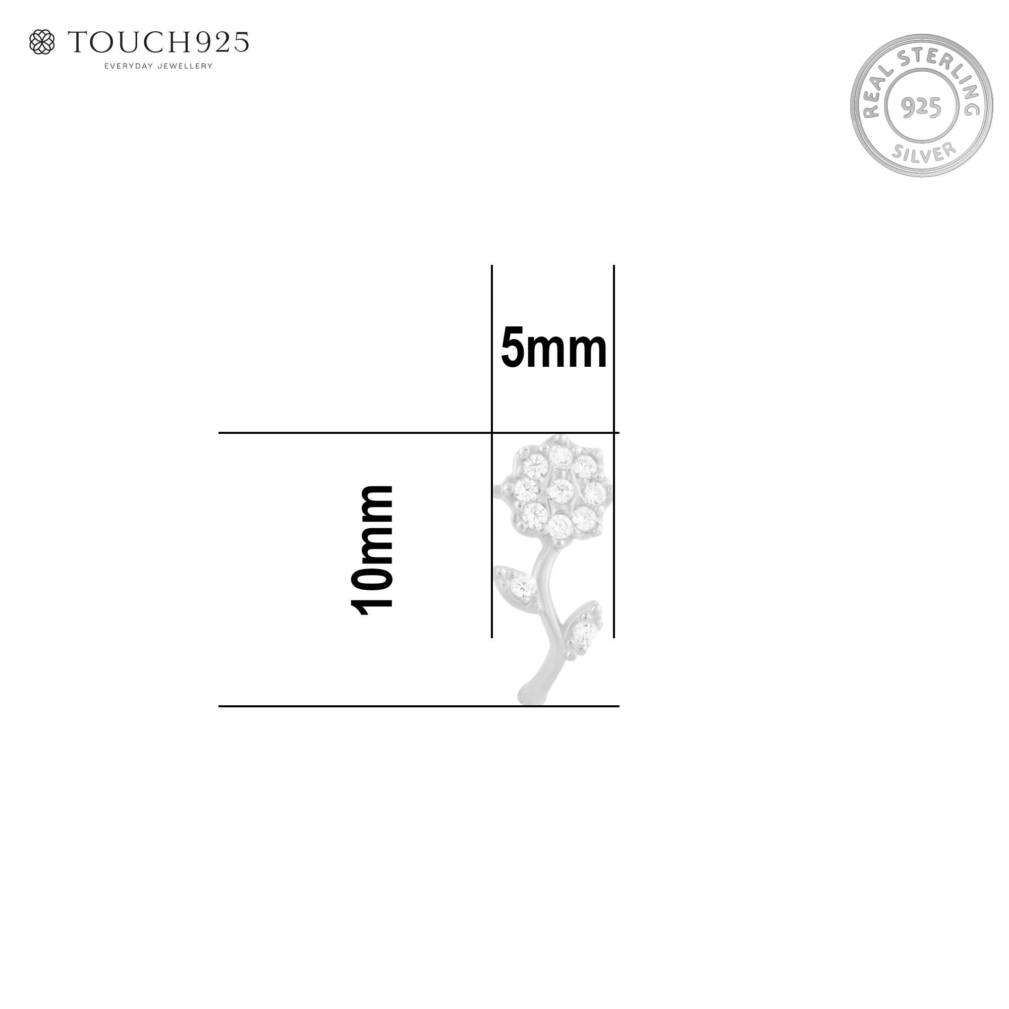 Floral CZ Spark Nose Pin