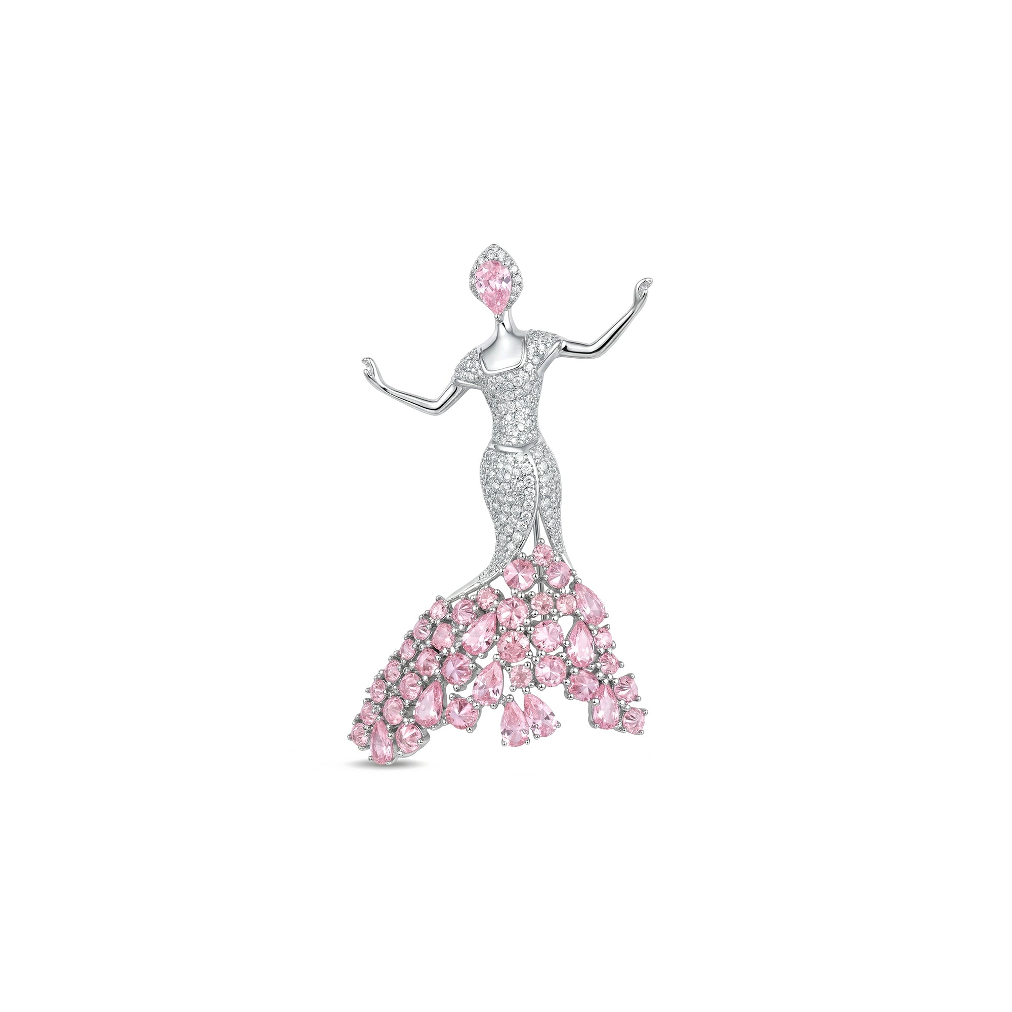 Ballerina Silver Brooch