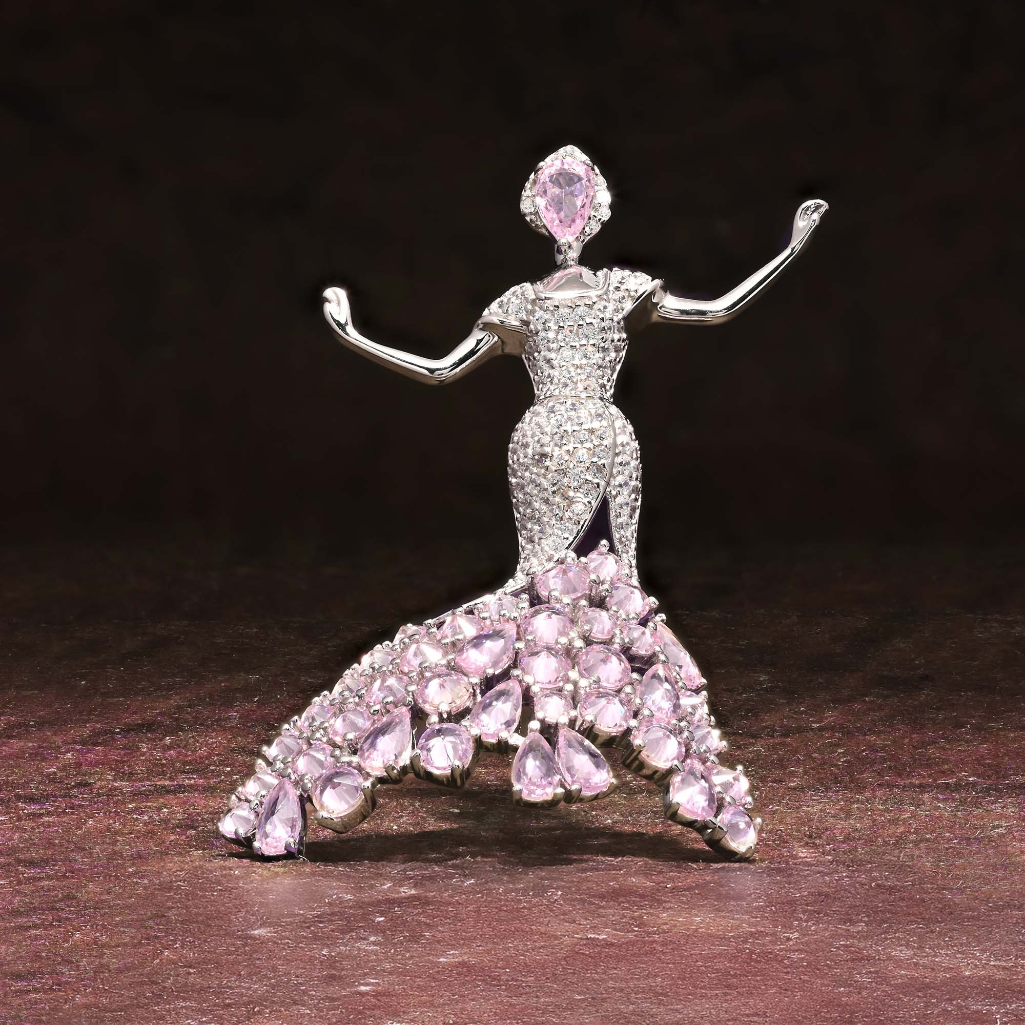 Ballerina Silver Brooch